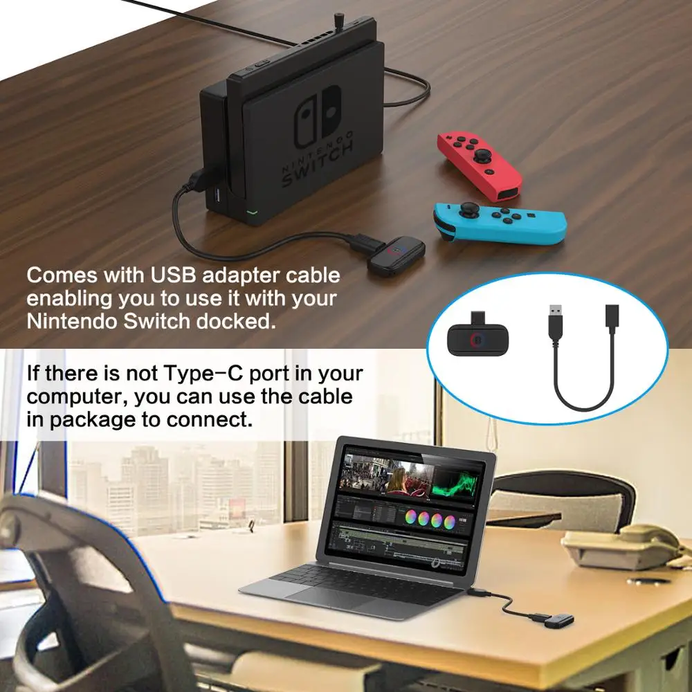 
Лидер продаж, высококачественный беспроводной аудиопередатчик BT 4,2 USB Type-C, беспроводной аудиоадаптер для Nintendo Switch 