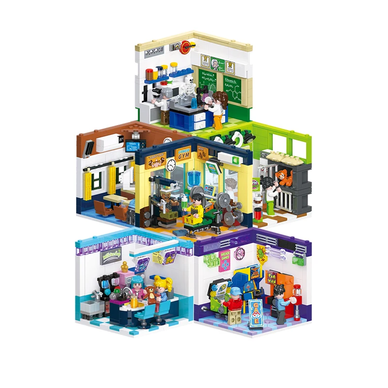 JIESTAR TOYS Children Diy Creative Workshops Model Building Block Kits Construction Education Building Block Sets Small Toys