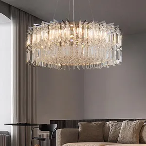 Crystal Luxury Ring Pendant Lamp Simple Post-modern Creative Personality Circle Dining Room Chandelier