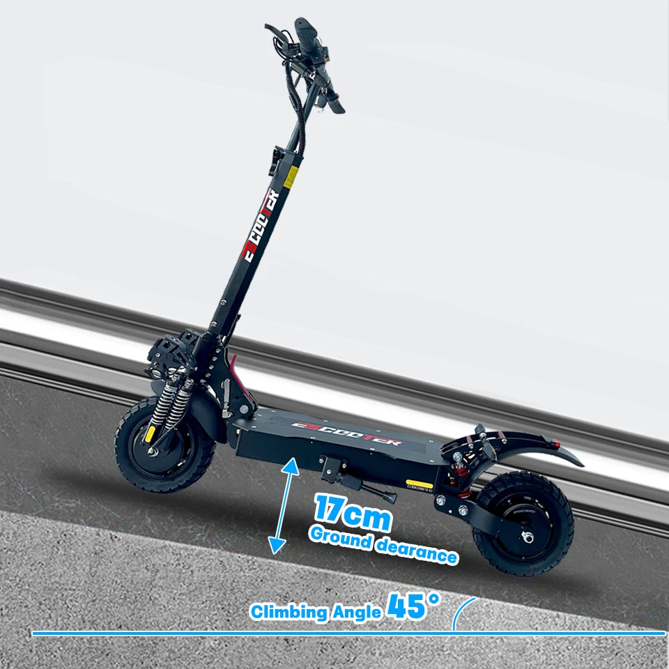 High Powered Off-road Two Wheel Dual Hub Escooter E Scooter Electric Folded Scooters 48v 2000w