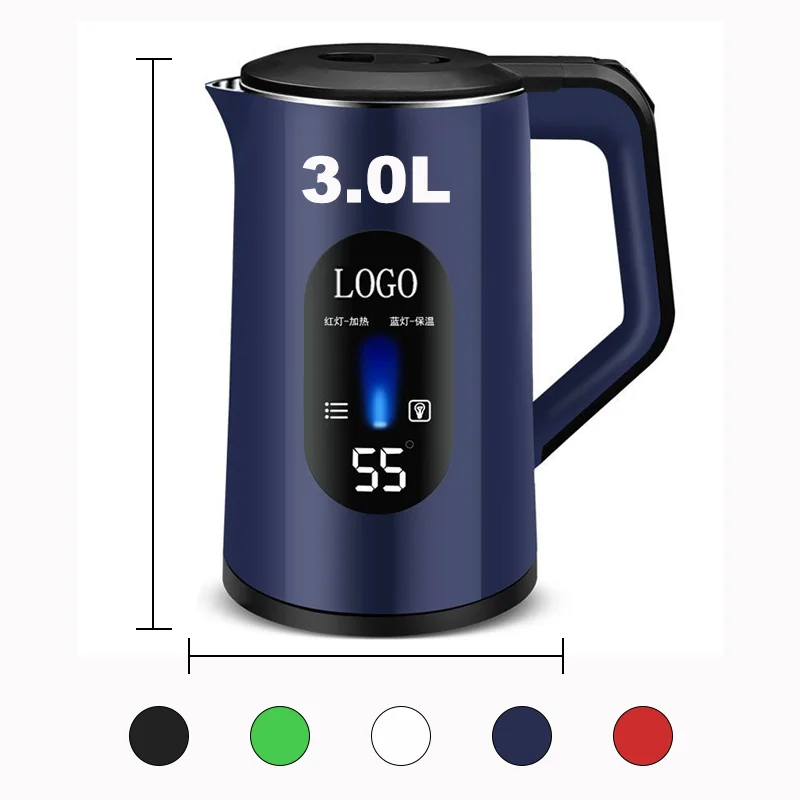 Custom 3l Thermal Insulation Kettle Electric Hot Water Boiler Electric Kettle for Boiling Water