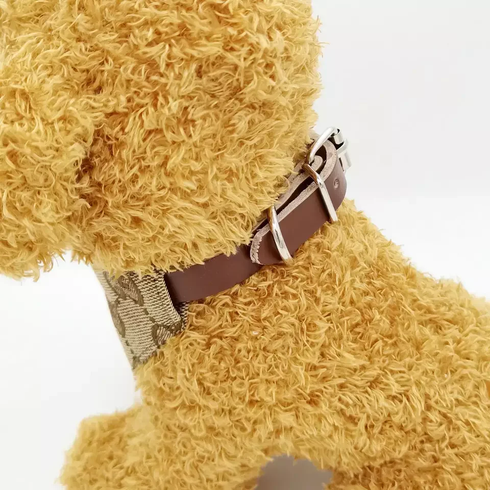 Custom Designer Dog Bandana Collar Triangle Scarf Cat Luxury Neoprene Padded Premium Leather Dog