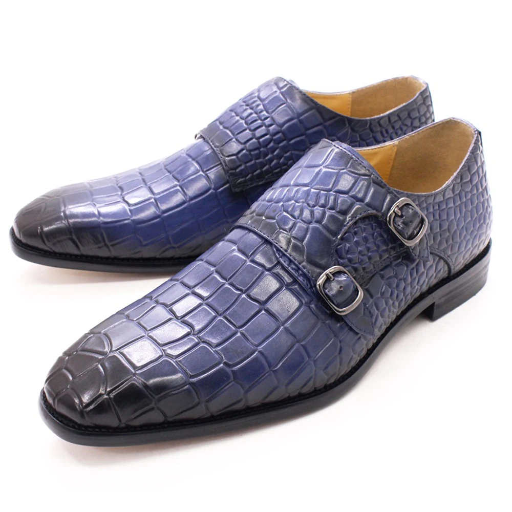 Luxury Crocodile Pattern Snake Pattern Men's Business Formal Leather ...