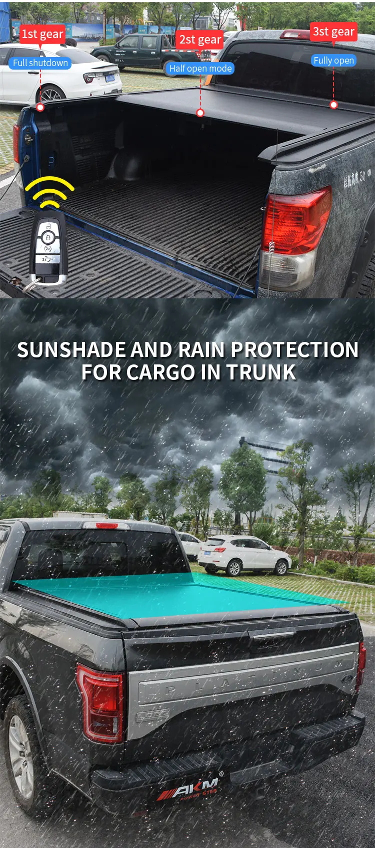 Wholesale Waterproof Aluminum Alloy Pickup Truck Bed Tonneau Cover for F150 Power Tonneau Roller Shutter Cover supplier