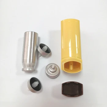 Factory Wholesale 20mm asthma spray inverted metered valve+22*58 matt surface aluminum can+plastic shell with actuator