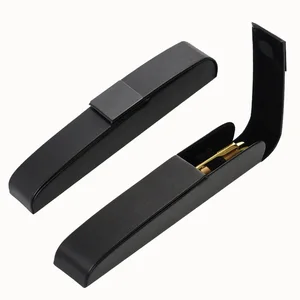 Luxury Black PU Leather Pen Case Popular Business-Style Magnetic Clamshell Custom Logo for School Use and Promotional Gift Box