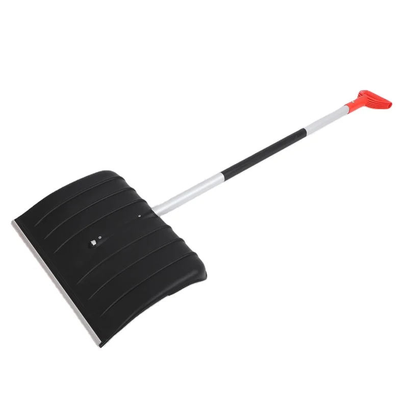 Industrial-grade Plastic Snow Removal Shovel with 140cm Aluminum Handle and Wide Shovel Head - a Fast Snow Removal Tool
