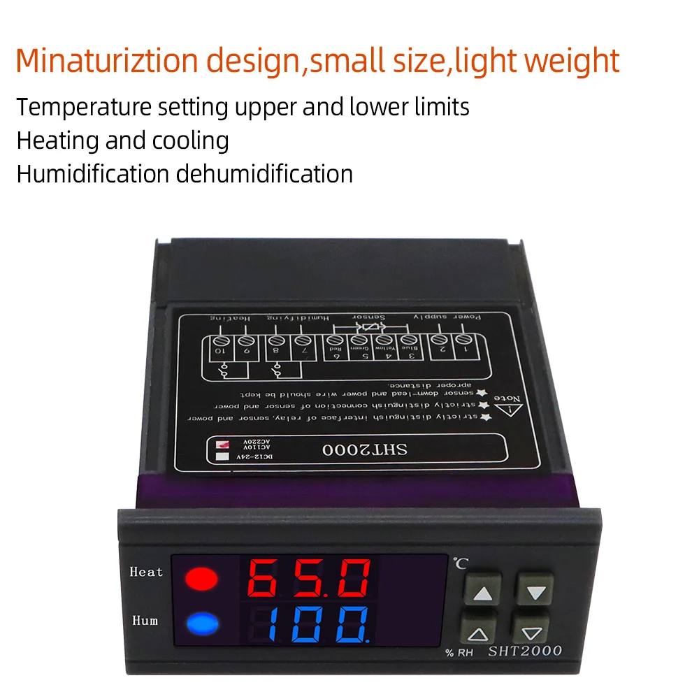 Regolatore Temperatura Umidit&agrave; Spactz SHT2000: Termostato E Umidostato Per Incubatori, Cantine, Serre, AC110-230V