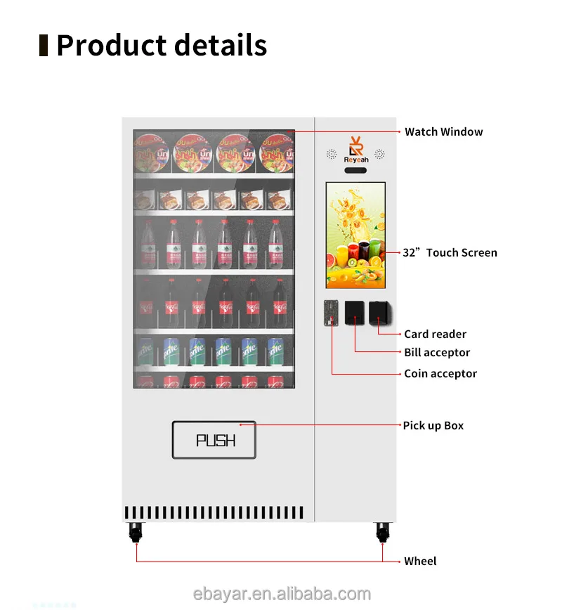 Customized Vending Machines Coin Operated Drink Beverage Combo Soda