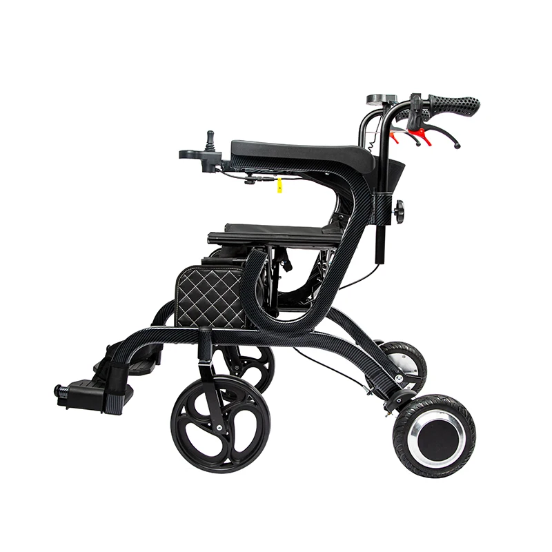 Carbon Fiber Multifunctional Elderly Electric Rollator Wheelchair Shopping Trolley Portable Walker Walking Aid Mobility Aid