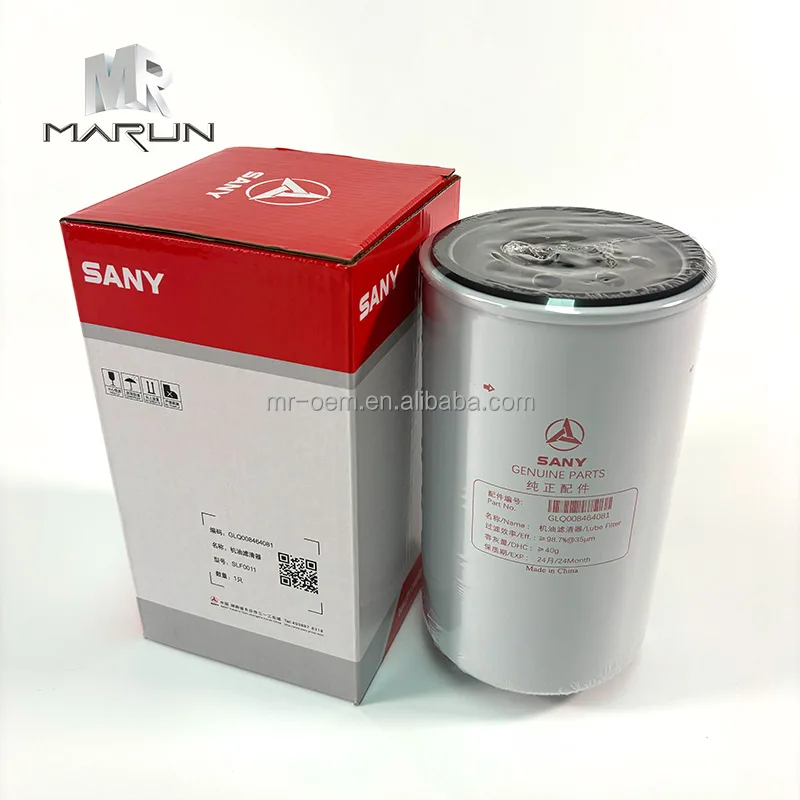 Original for Oil Filters GLQ008464081 for Sy245/Sy245h/Sy265 Excavators Diesel Engine Over 99.5% Filtration Efficiency