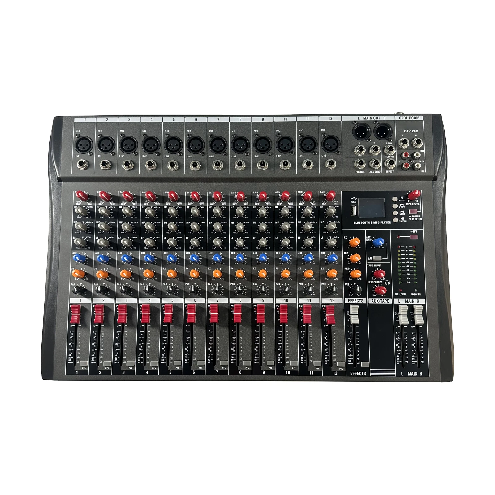 CT-120S Professional 12-Way Mixer with DSP Effect USB Reverb
