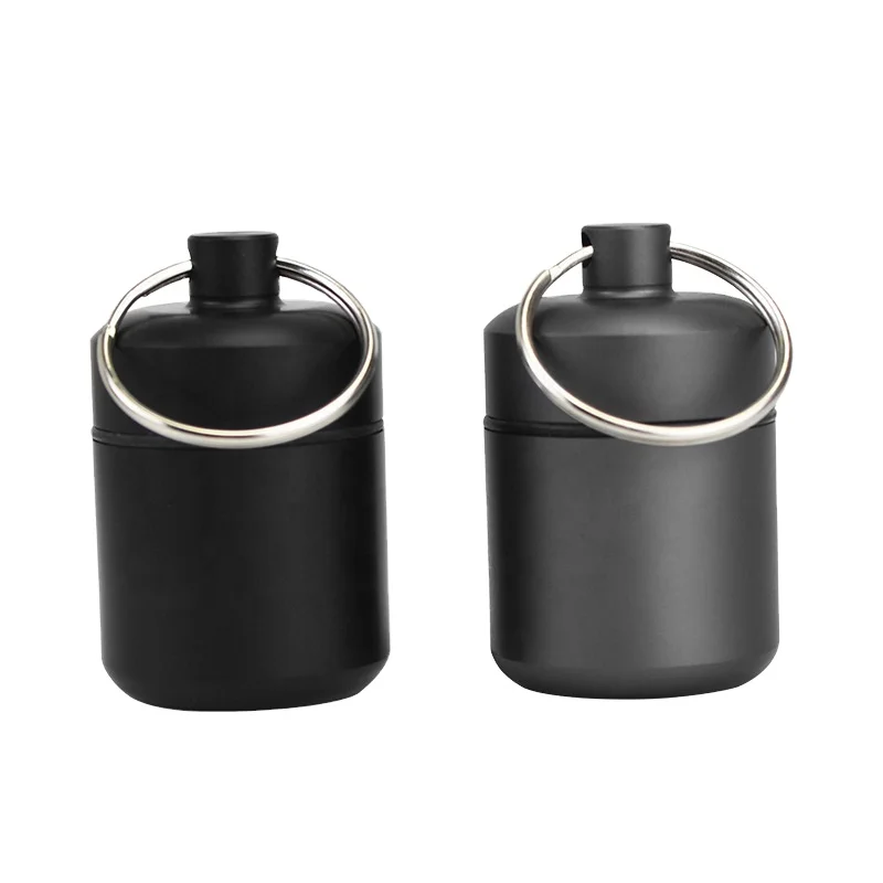 Контейнер для лекарств алюминиевая мини-бутылка брелоки оказания первой помощи черные бутылки таблеток с винтовой крышкой держатель брелок