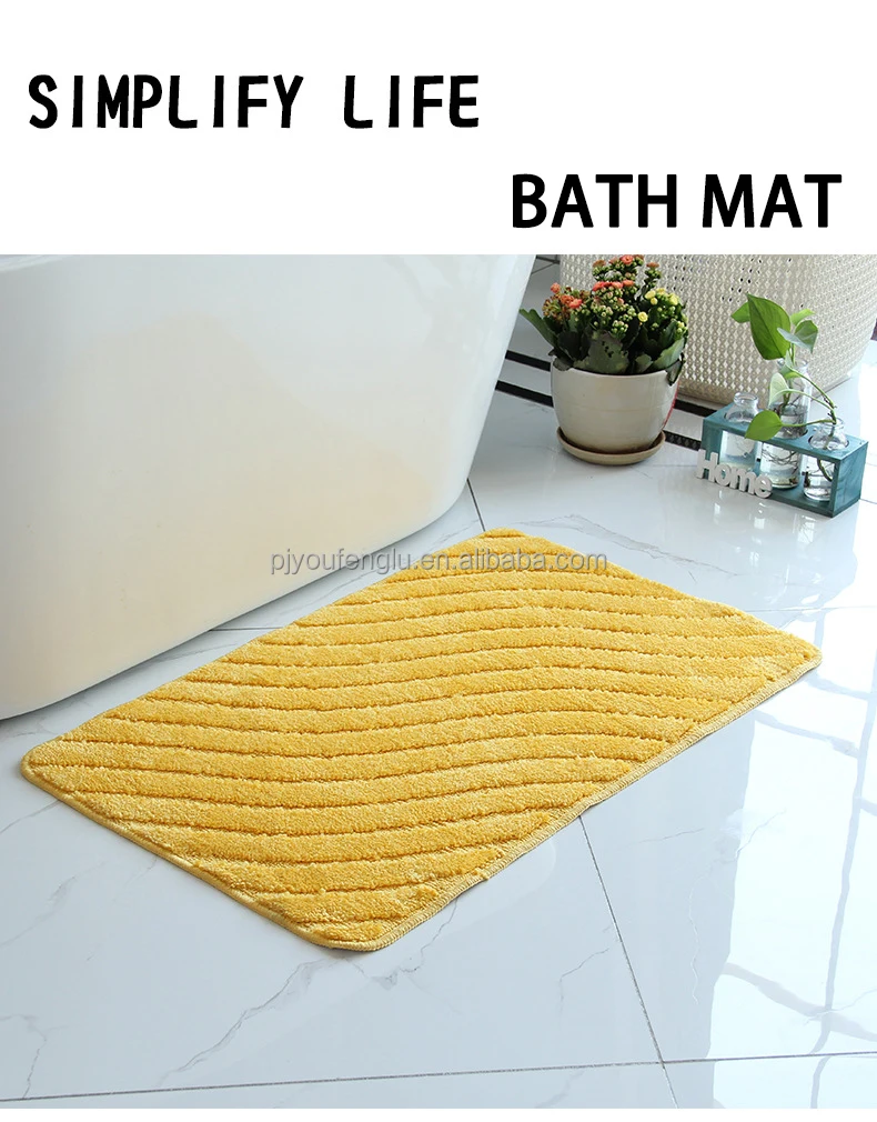 Quick-dry absorbent microfiber in stock 40*60 cm 50*80 get naked waterproof anti skid bathroom washable fluffy bath mats factory