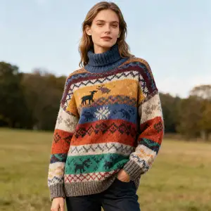 Private Label Unisex Chinese Style Knit Sweater Custom Material & Logo All Seasons Fast Production Wholesale 500 MOQ