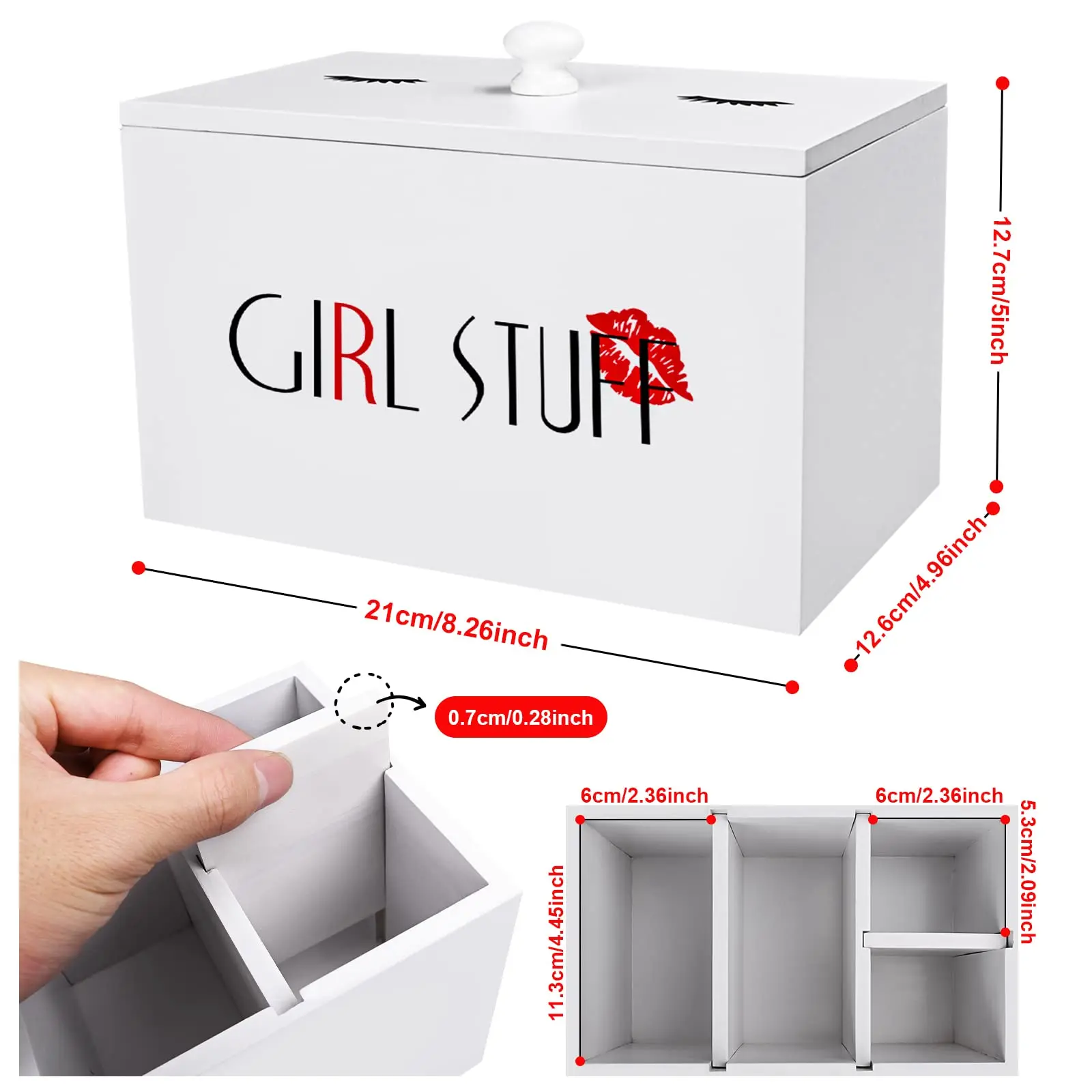 Tampon Holder For Bathroom Storage Container Movable Feminine Partition
