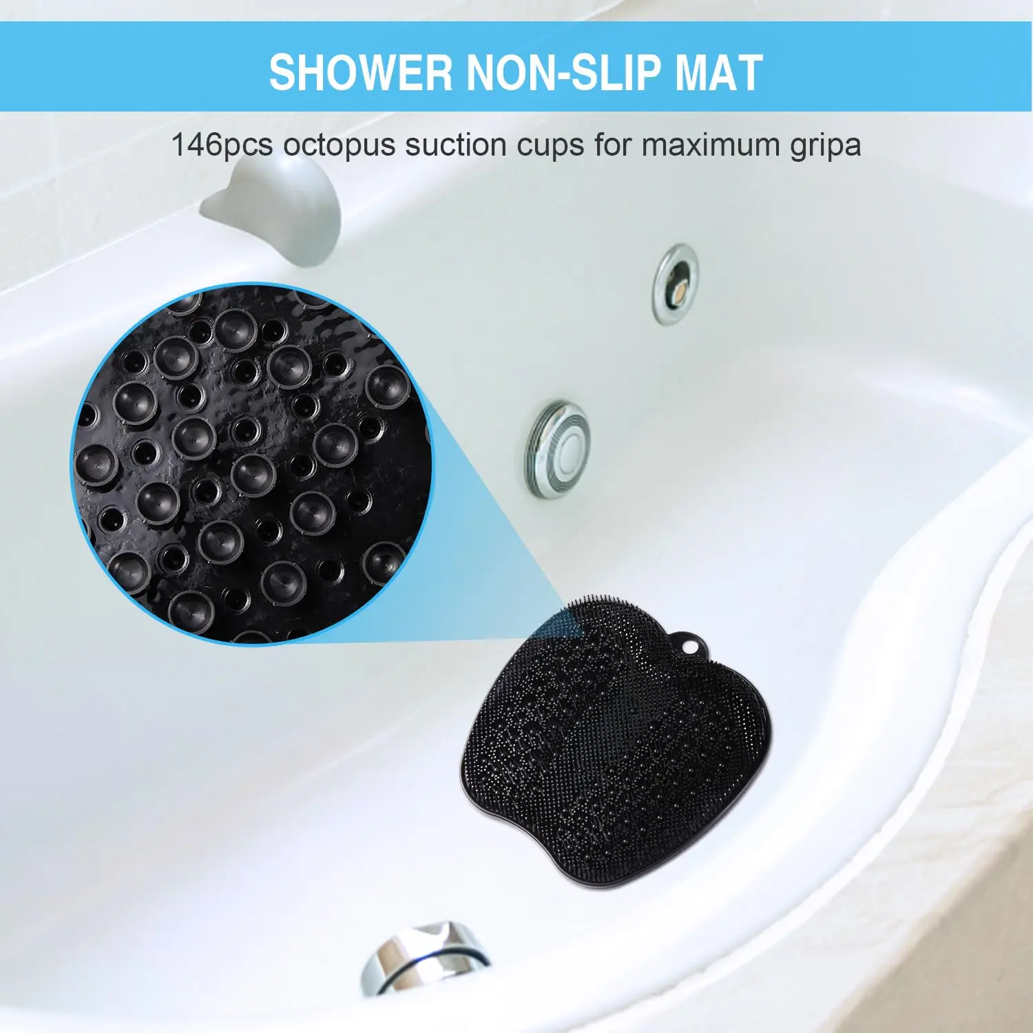 Factory Wholesale Shower Foot Back Scrubber Massage Pad Callus Remover