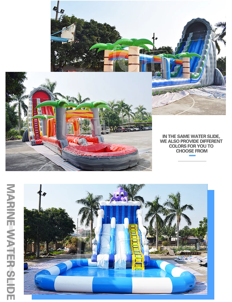 Custom PVC Inflatable Outdoor Water Slide Pool for Kids Fun inflatable games and Slides supplier