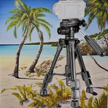 For Mini Tabletop Tripod Aluminum Alloy 3-Way Tilt Head for Trigger Remote Control Portable 1/4" Plate DSLR/Camcorder detail image