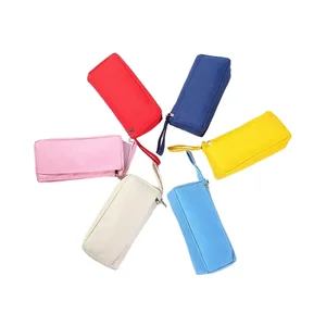 Large Capacity Creative Solid Color Fabric Pencil Pouch Bag Custom Logo School Pen Case with Zipper Factory Wholesale Promotion