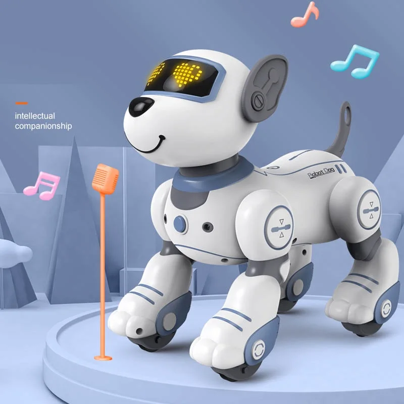 Joellfuner – Chien Robot Télécommandé Programmable, Danse, Voix, Rechargeable, Rose, Pour Enfant