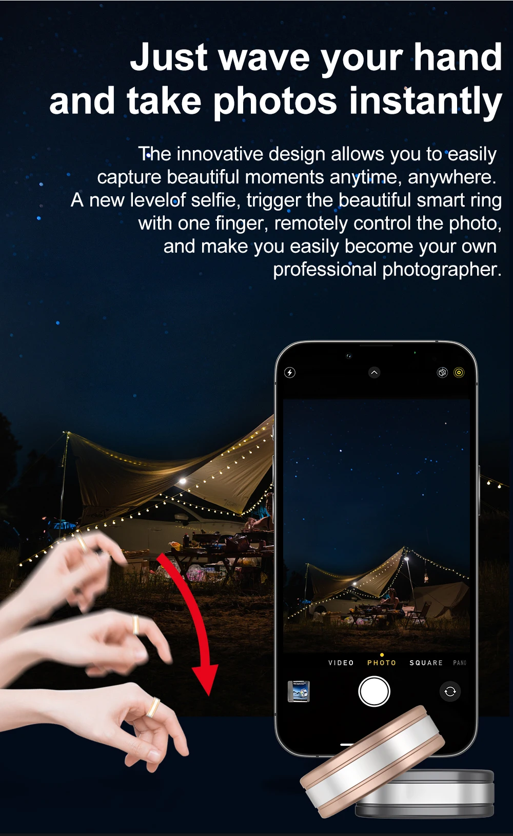 Chinese factory supplier supply  R18 Smart Rings Take Photos Heart Rate Blood Pressure Blood Oxygen Sleep Health Monitoring Smart Wearable Ring - Buy R18 Smart Rings smart Wearable Ring health Smart Rings