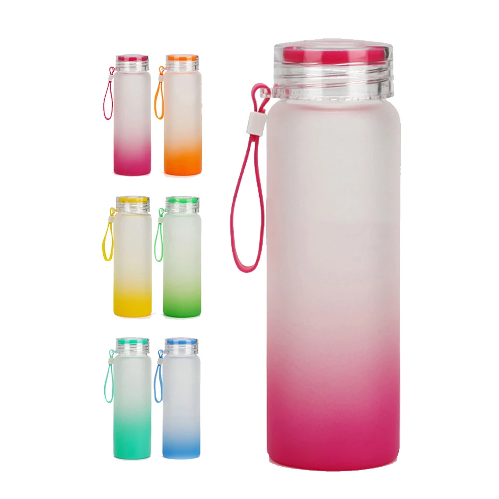 Factory Wholesale 500ml Sublimation Blank Frosted Gradient Color