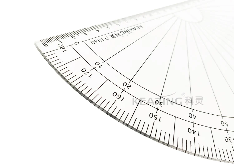 Kearing 30cm Sew Protractor Corner Layout up for 180 Degree , 3 mm Thickness Acrylic Half Moon Protractor # P1030