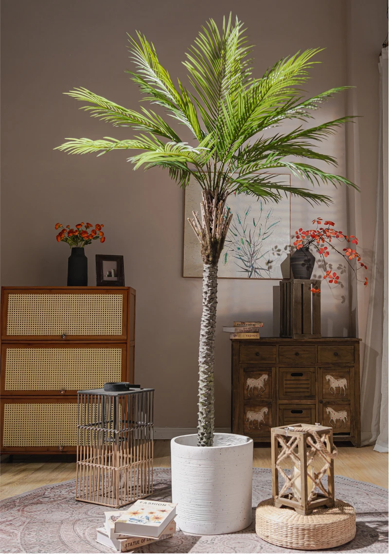 Coconut tree Palm tree 180cm/220cm/250cm/280cm stimulation indoor/outdoor hotel decorative artificial plants details