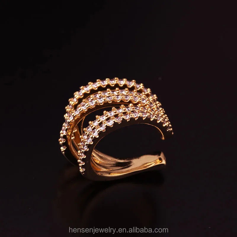 New Layered Line Moon Star  Cz Cartilage Ear Cuff Non Piercing Conch Cuff Earring Ear Wrap Ear Piercing Jewelry