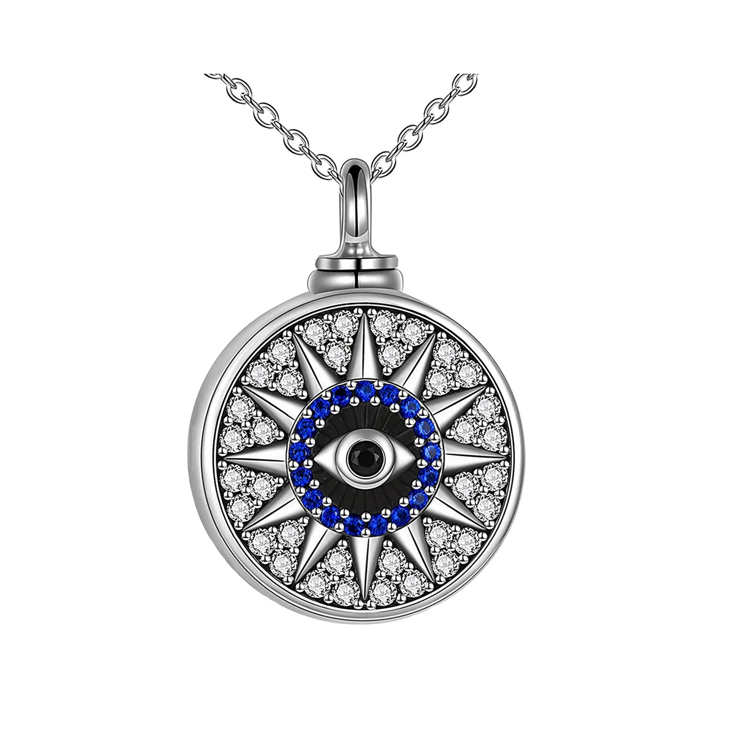 Eye Pendant Necklace for women man keepsake Cremation jewelry for ashes pendant exquisite jewelry keepsake gift -With funnel fil