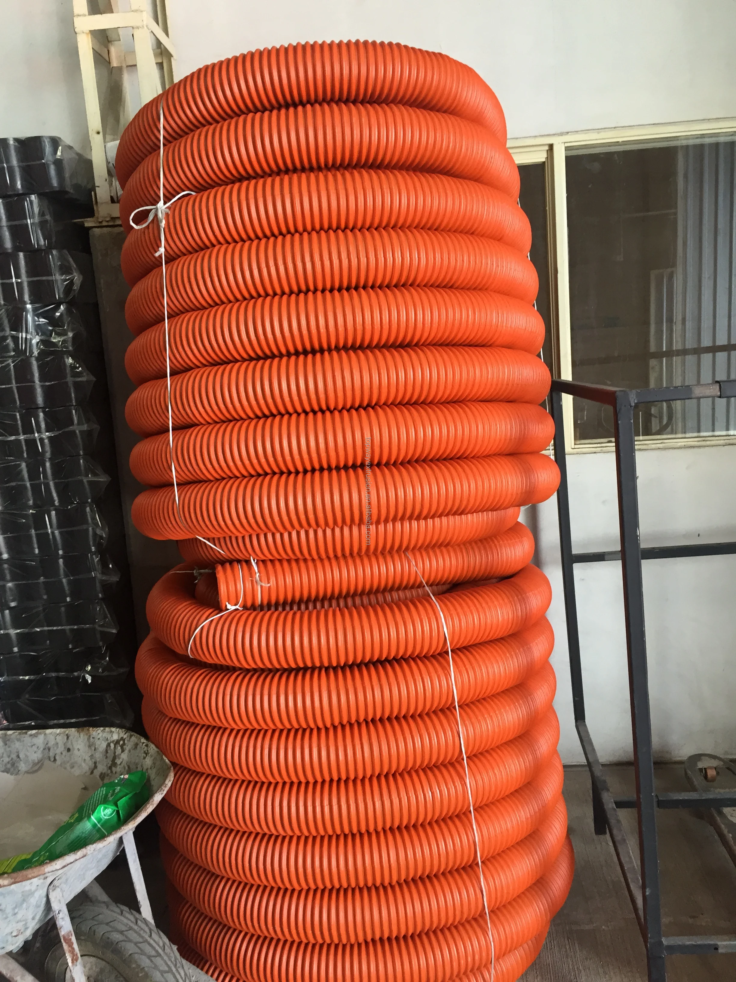 110mm Hdpe Double Wall Corrugated Pipe Making Machine Plastic
