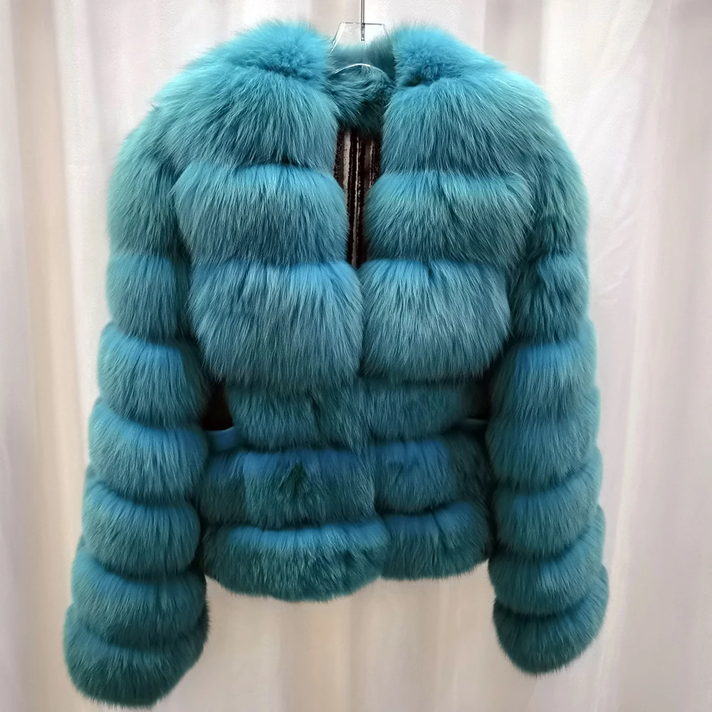 Fox Fur Coat Real Fox Colorful Winter Jackets Women's Coat With Fur ...