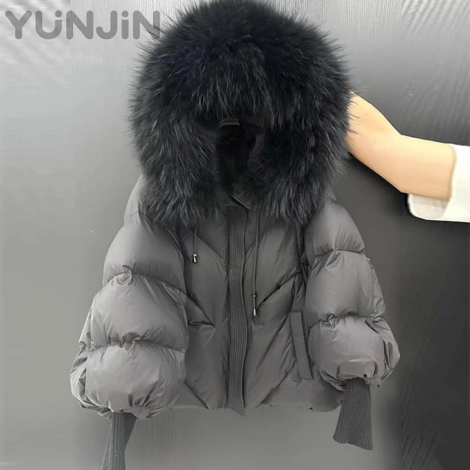 Oversize Women's Large Real Fox Fur Collar Hooded
