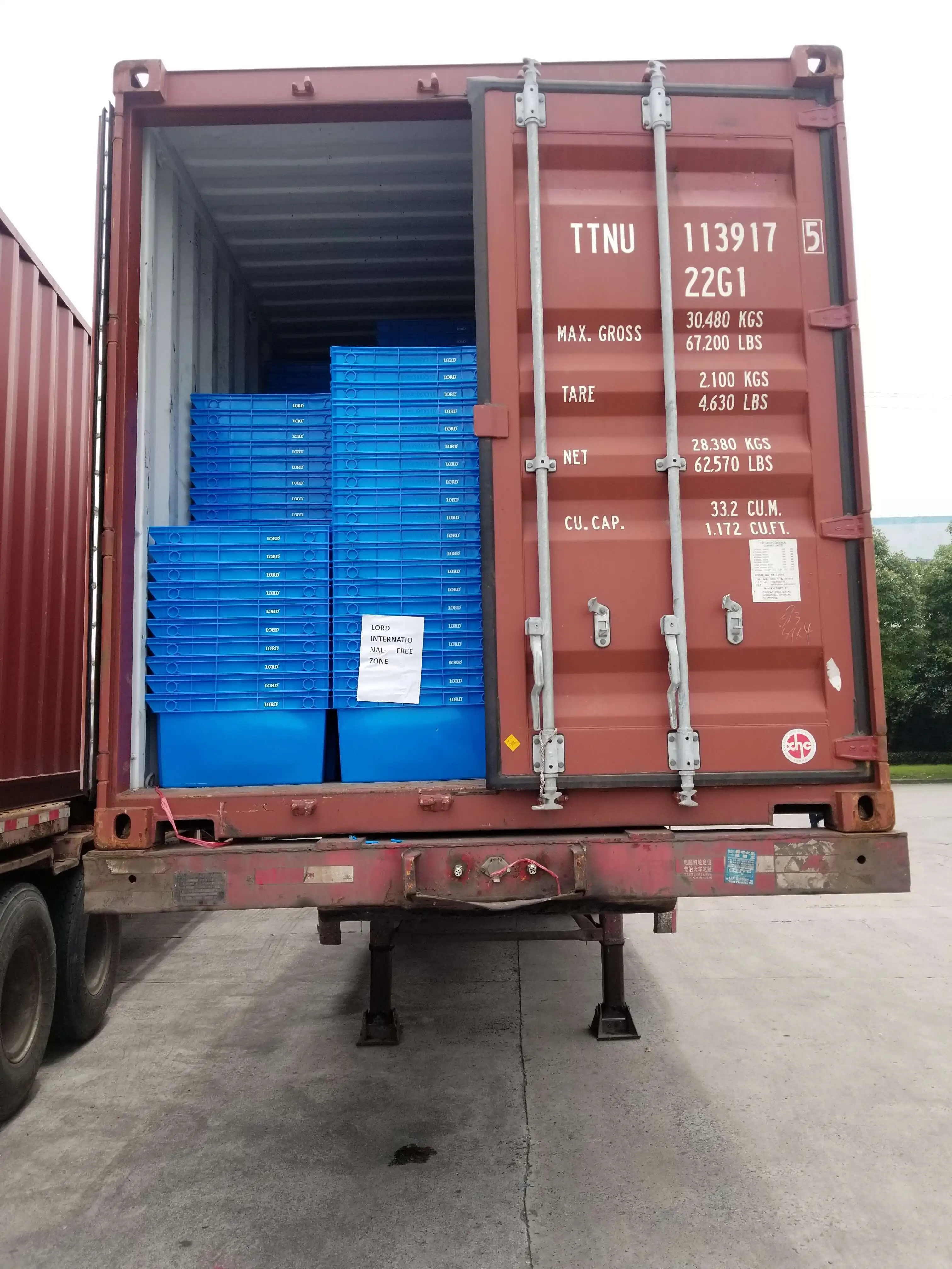 Food Safe Stackable and Nestable Large Plastic Crates Solid Plastic Crate for Transport of Fish and Shellfish