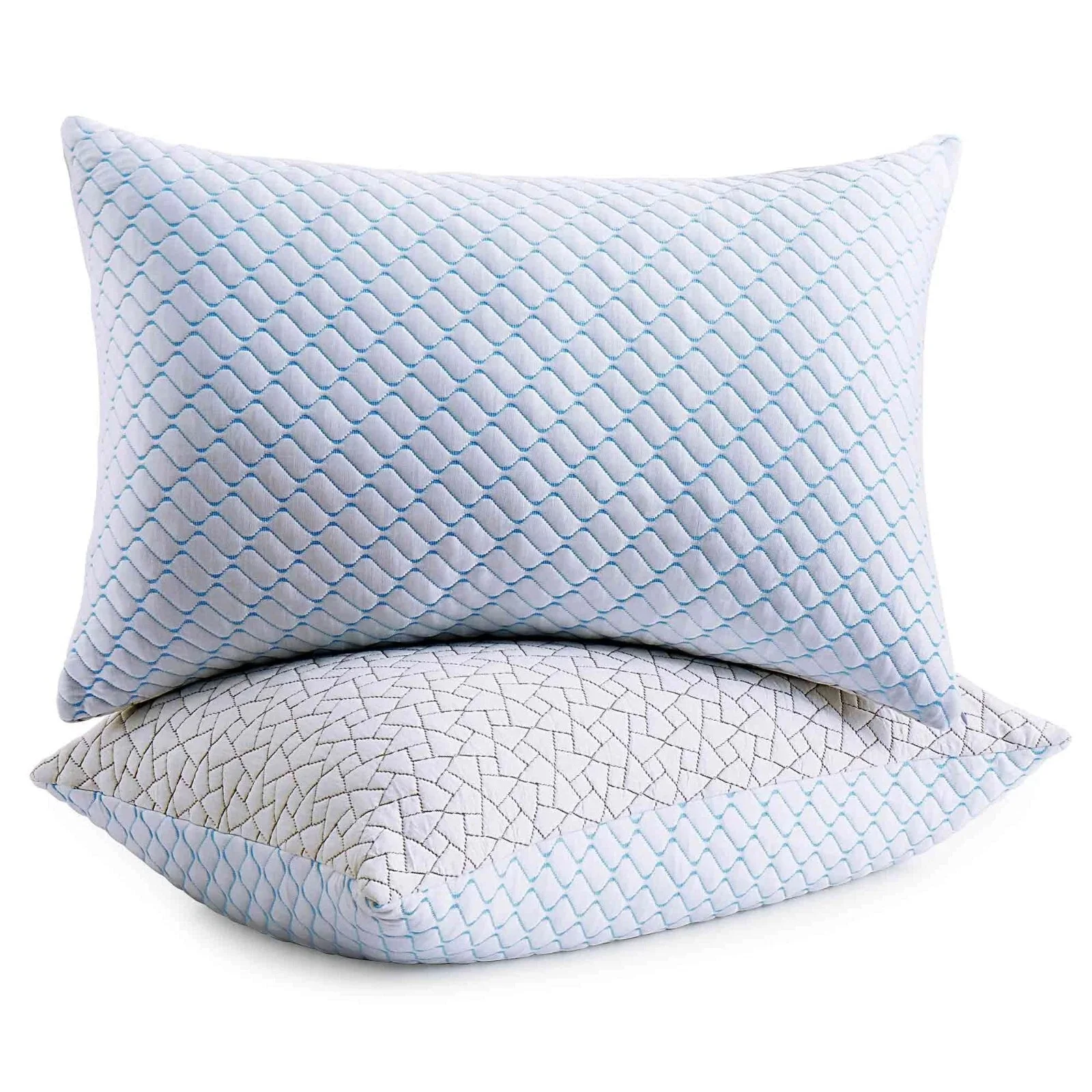 Heat and Moisture Reducing Cooling Ice Bamboo Shredded Memory Foam Fill Adjustable Bed Neck Pillow with Removable Washed Cover