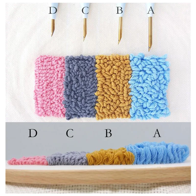 Plastic Punch Needle Embroidery Pen Set Adjustable Punch Needle Weaving Tool Interchangeable Punch Needle Sewing Accessories