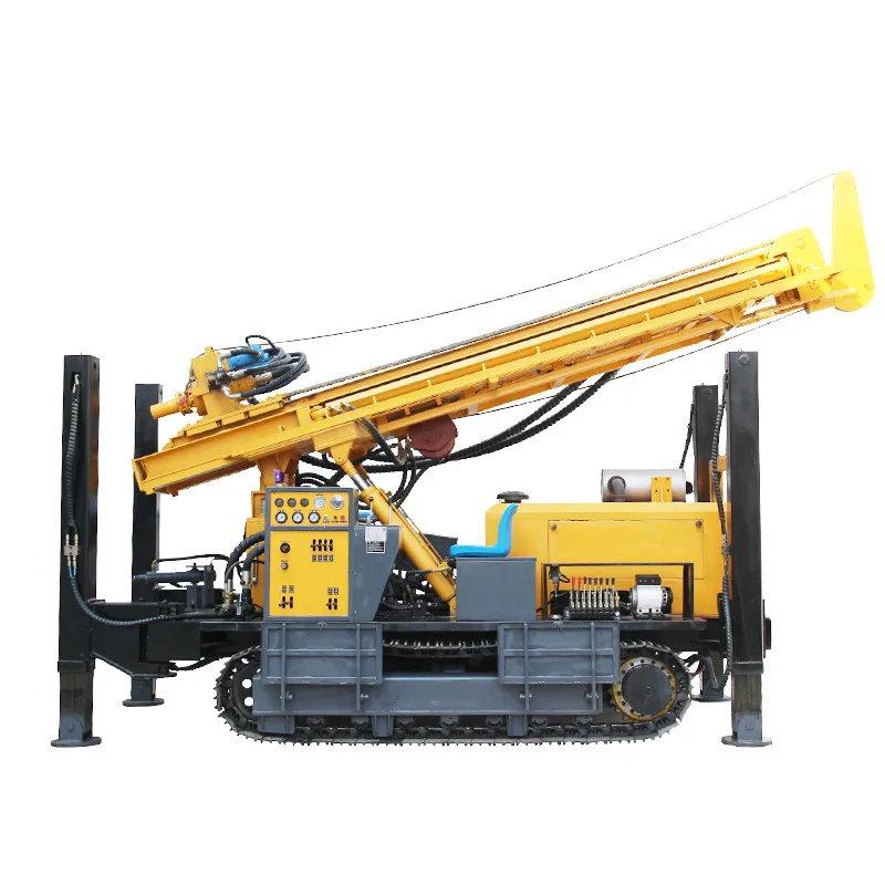 
 High Quality Crawler mounted DTH borehole water well drilling rig machine KW600C