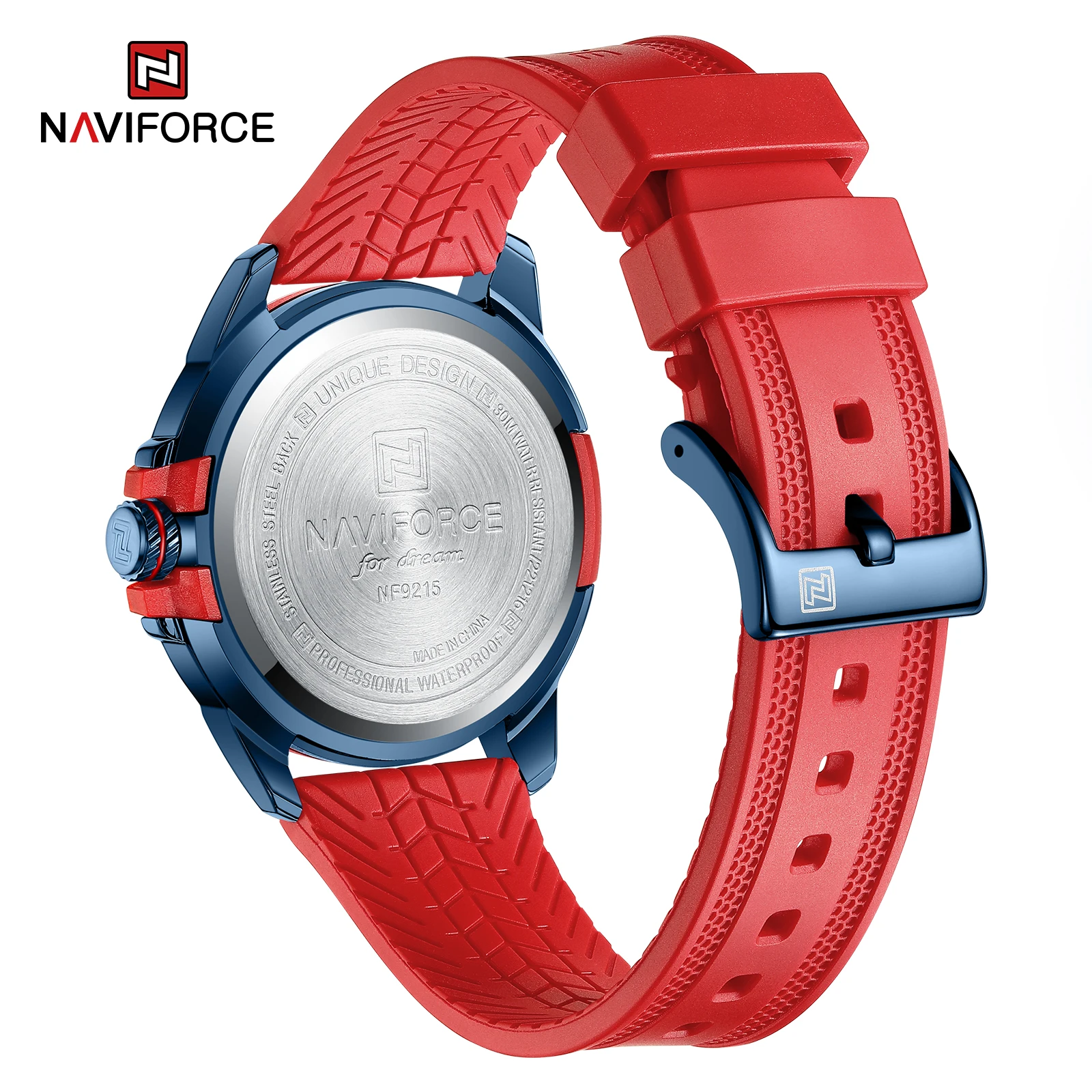 Naviforce NF9215T New Style Made in Prc Gents Clock  Stainless Steel Strap Luminous Calender Simple Casual Watch Set