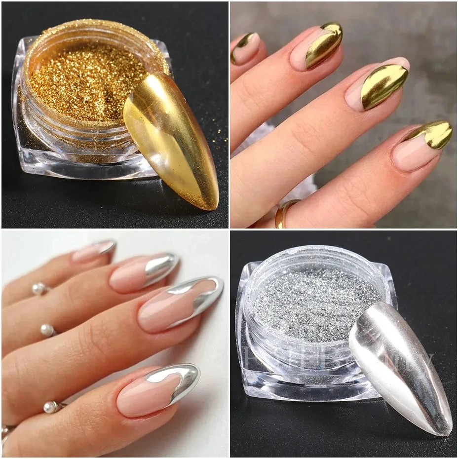 23pcs Chrome Nail Powder Set Mirror Rubbing Pigment Gold Metallic