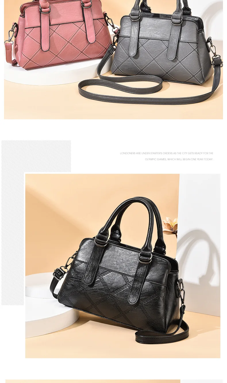 Fashion Women's Pu Leather Tote Handbag Pillow Shoulder Crossbody Satchel Bag