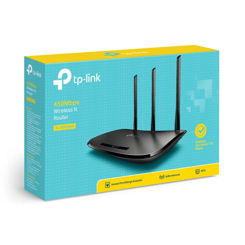TP-LINK TL-WR 940 NワイヤレスN 300ホームルーター、450 Mpbs、外部アンテナ3本、IP QoS、WPSボタン TP-Link リニューアル新発売-無線Lanルータ wi-fiルーター 300+433Mbps