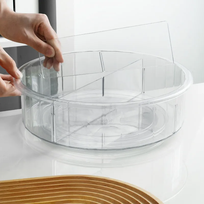 Kitchen Fridge Organizer Lazy Susan Plastic Refrigerator Hardware clear Acrylic Porcelain  Lazy Susan Rotating  Corner Cabinet