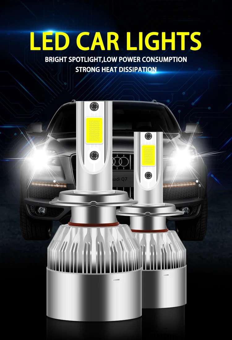 Pel Wholesale Prices C6 Led Headlights H1 H7 H11 H3 9005 9006 H4 6500k