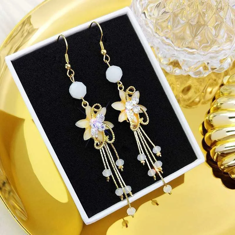 Luxury Pearl Earrings with Diamond Floral Accents