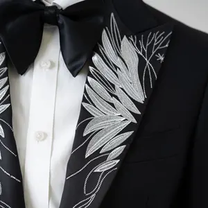 Italian Men's 2-Piece Single Breasted Business Suit Wool Silk Wedding Groom Button Fly Latin Dress Shinny Lapel Plus Size