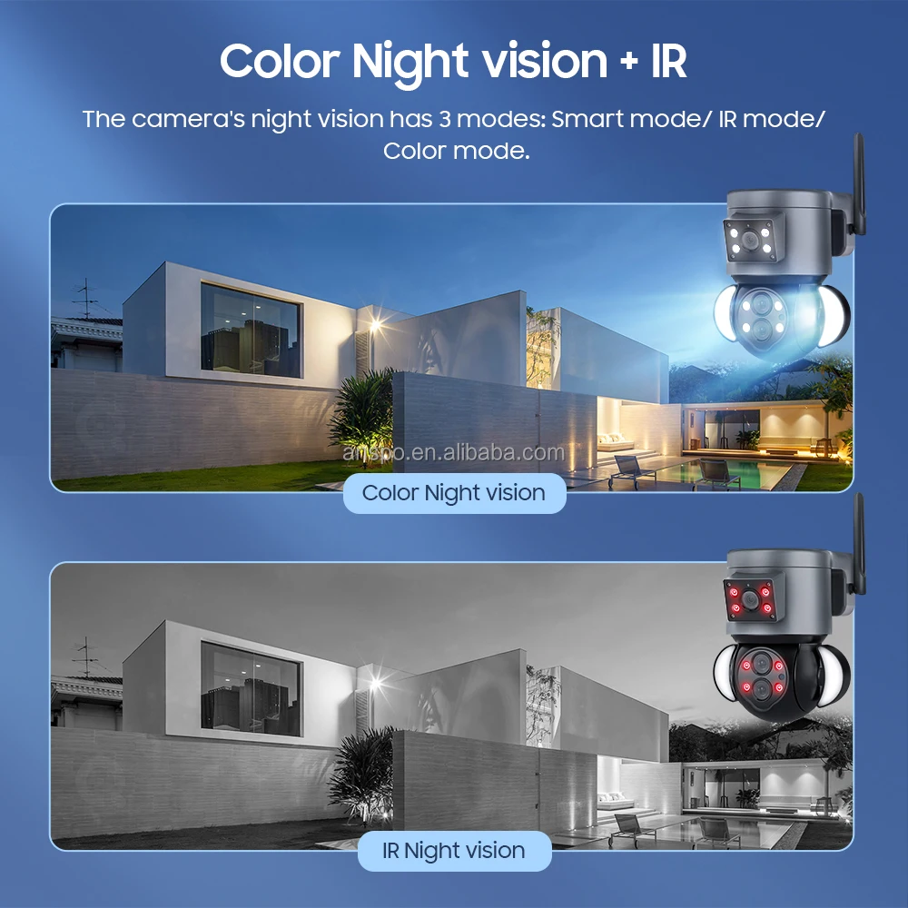 4G 8MP Multiple Lens Floodlight 4k Camera Dual Lens 4MP With 10x Zoom Linkage PTZ CCTV Wireless Security Outdoor Camera