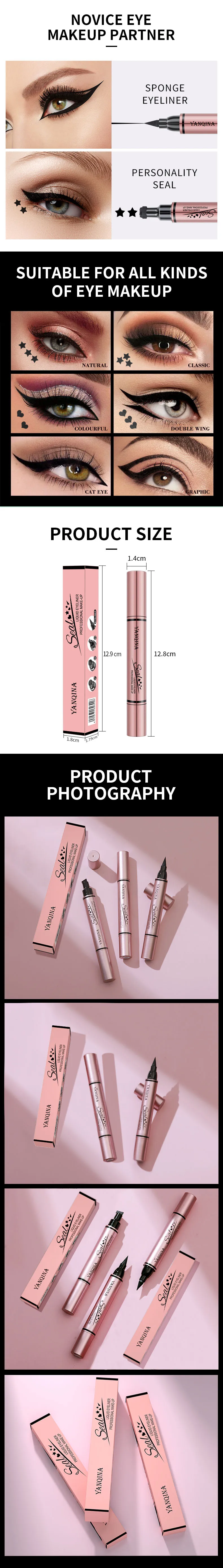 Doppelseitiger Eyeliner Pinsel Mit Holzgriff – Gerade & Gebogene Spitze Für Präzises Make-up