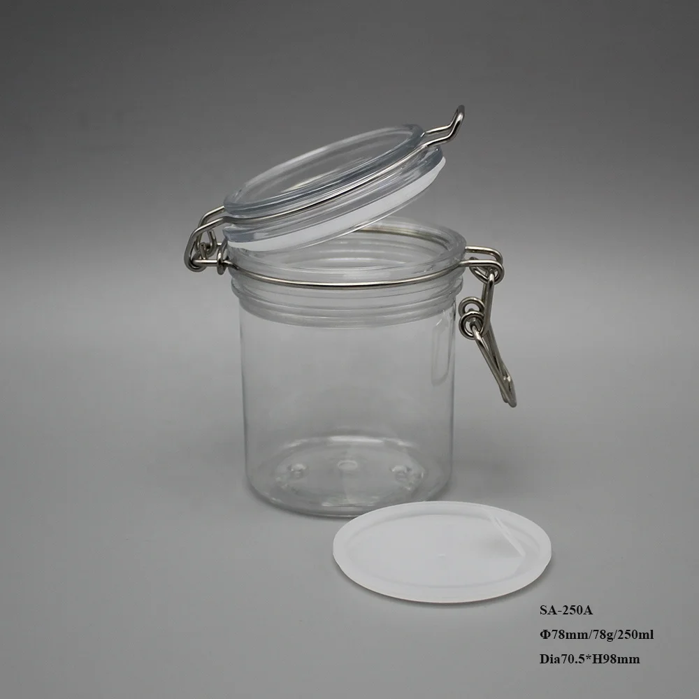 8oz Clear Airtight Plastic Storage Jar for Cookies Nuts