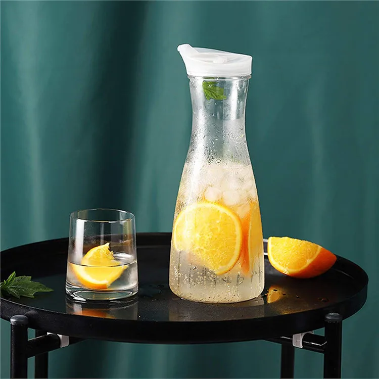 Pichet à Jus 1,5 L Avec Couvercle - En Plastique Alimentaire (PP) - Résiste Du Froid Au Chaud - Bec Verseur Pratique - Bleu - 8
